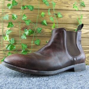 Shoto Women Chelsea Boots Brown Leather Pull On‎ Size 37.5 Medium